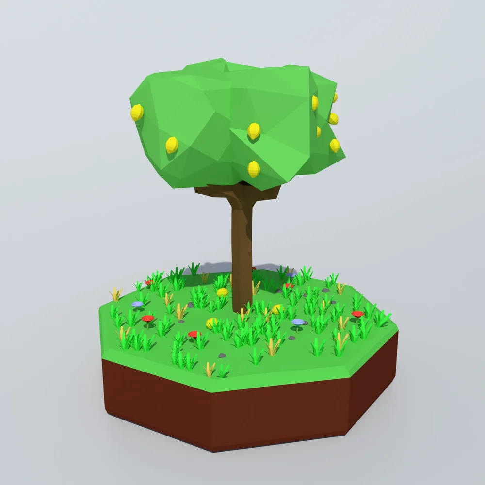 Low Poly Lemon Tree