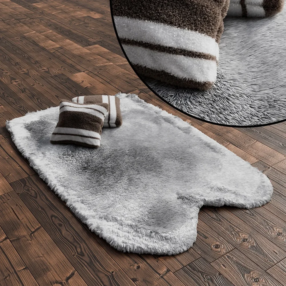 Shag Rug With Cushions