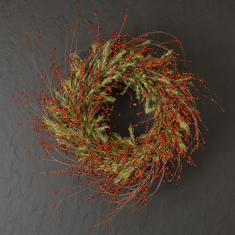 Sj-Wreath With Red Flower
