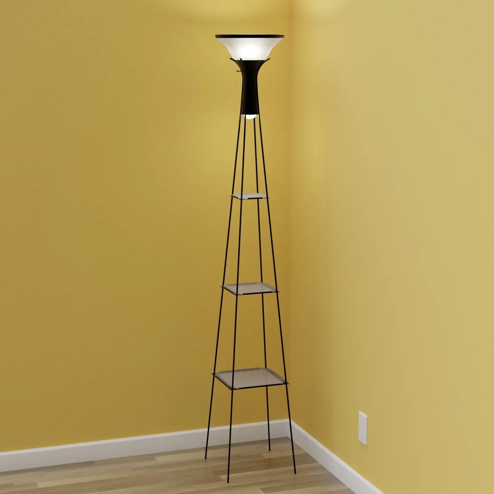 Floor Lamp With Glass Shelves