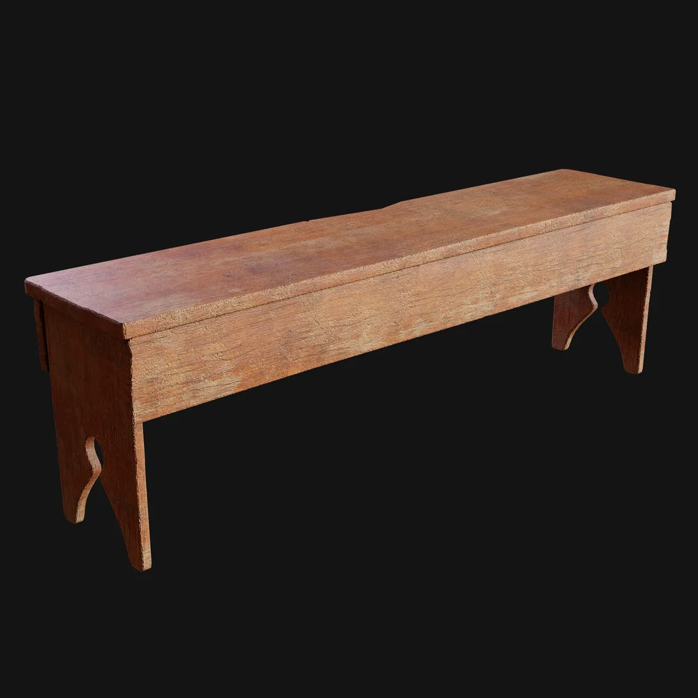 1800s Primitive Wooden Plank Bench