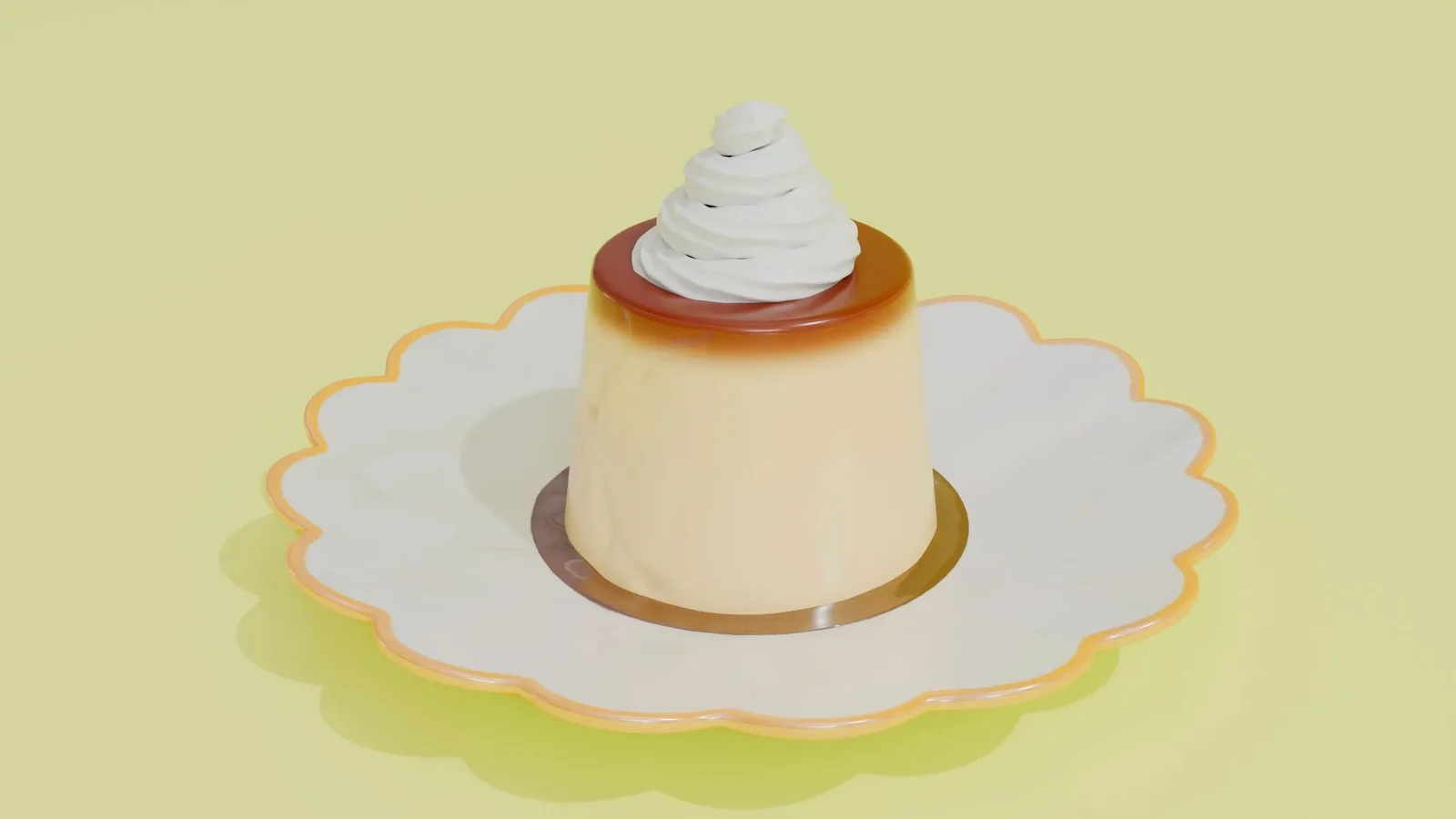 Viintage Plate With Pudding