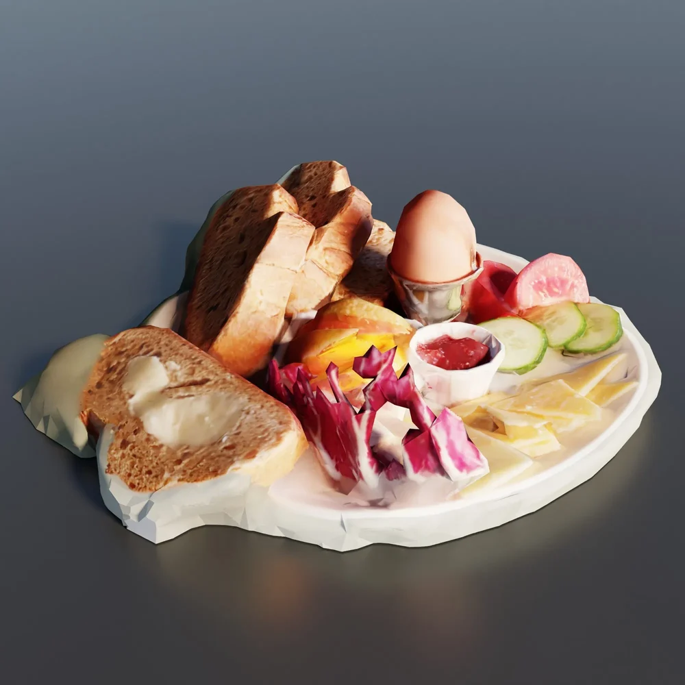 Breakfast Low Poly Scan