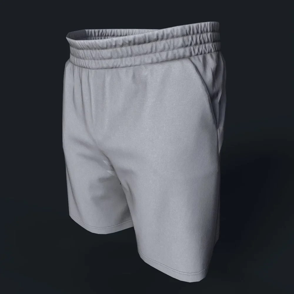 Gray Cotton Shorts With Pockets