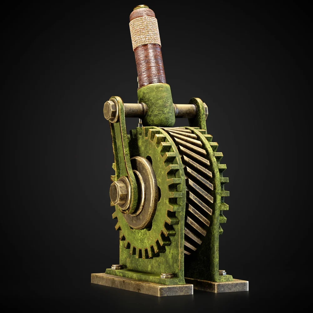 Mechanical Lever Game-Ready + 4k Textures | Blenderkit Series