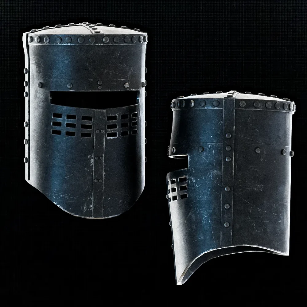 model: Darkened Medieval Knight Helmet