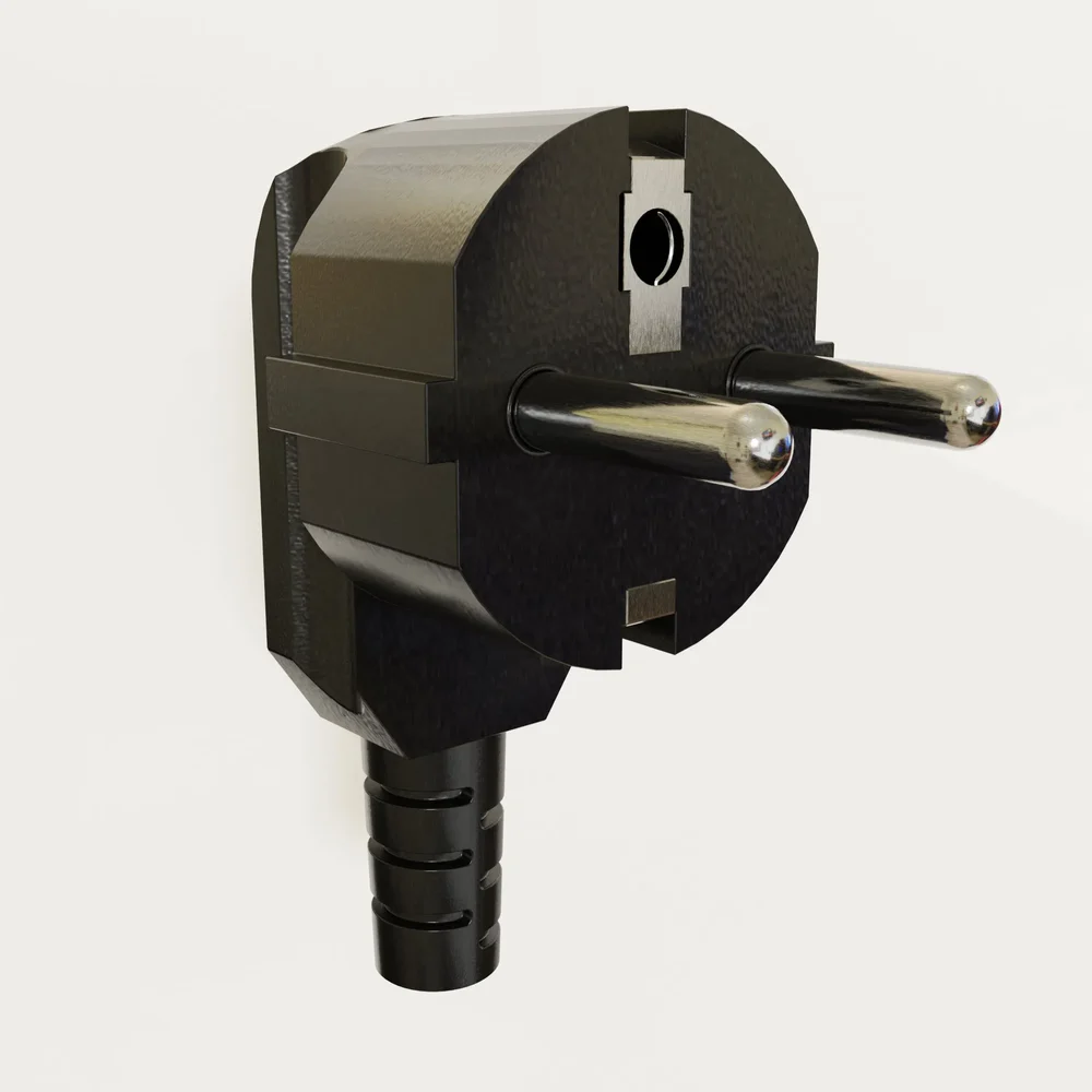 Angled 220 Volt Protective Contact Plug Type Cee 7/7