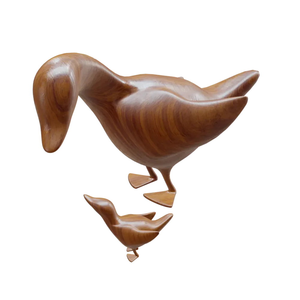 Woodenfigurine(Duck&Duckling)