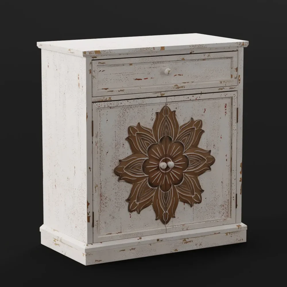 Floral Carved Cabinet