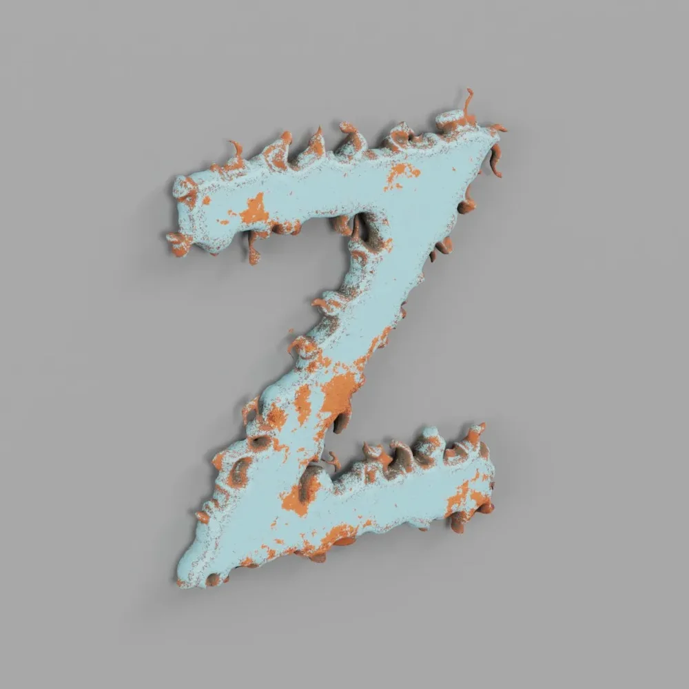 Rough Metal Letter Z