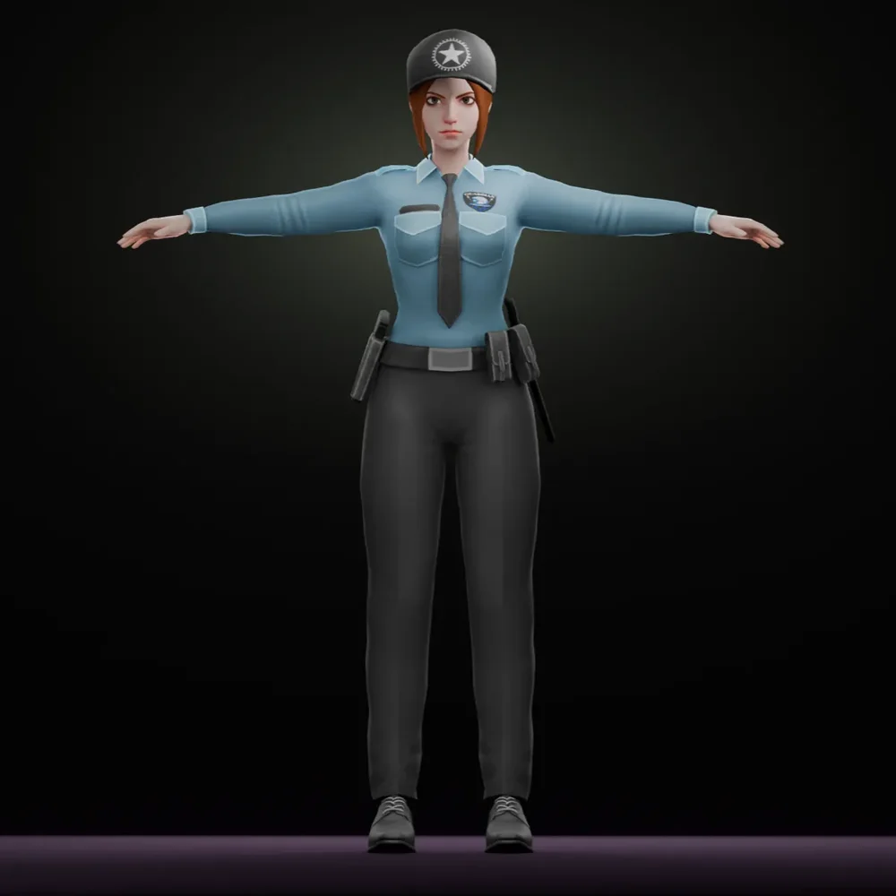 Female Security Guard In Uniform
