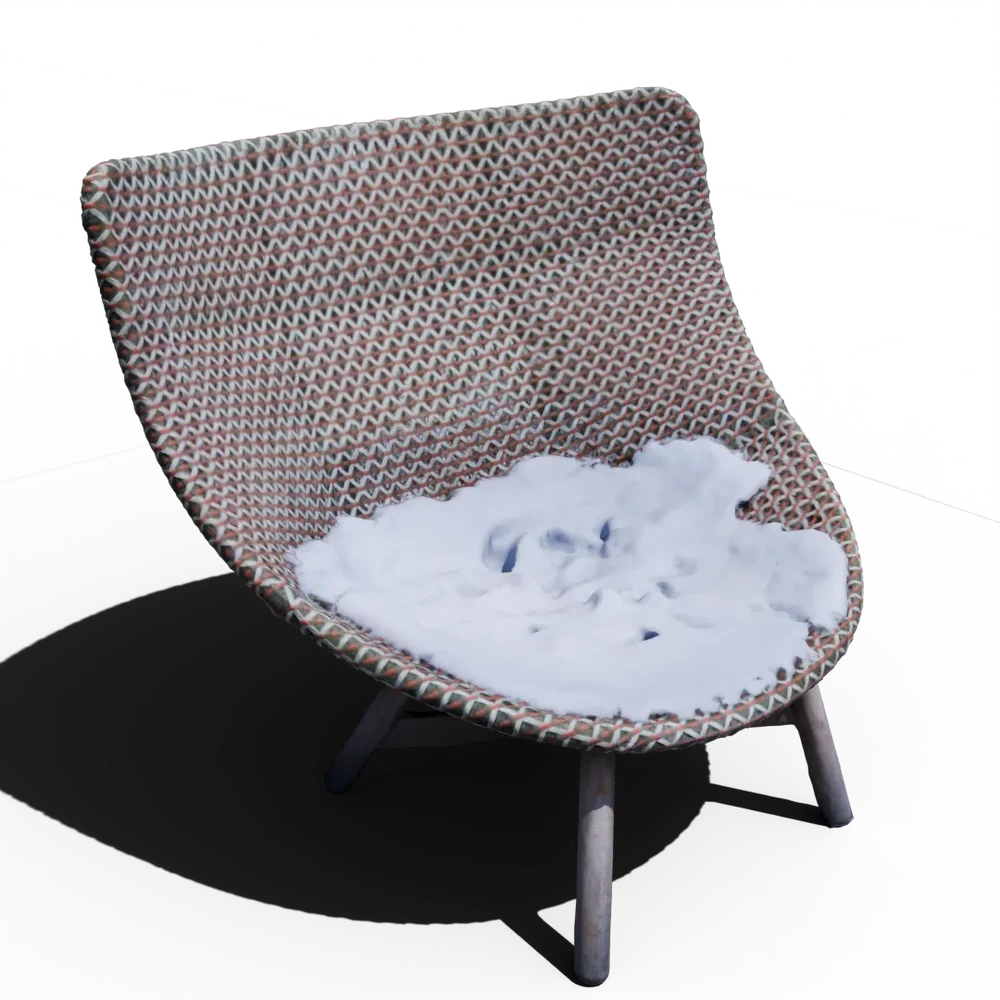 Rattan Chair With Snow