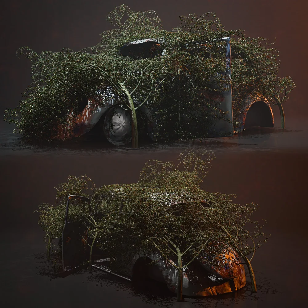 Old Abandoned Volkswagen Car In Nature