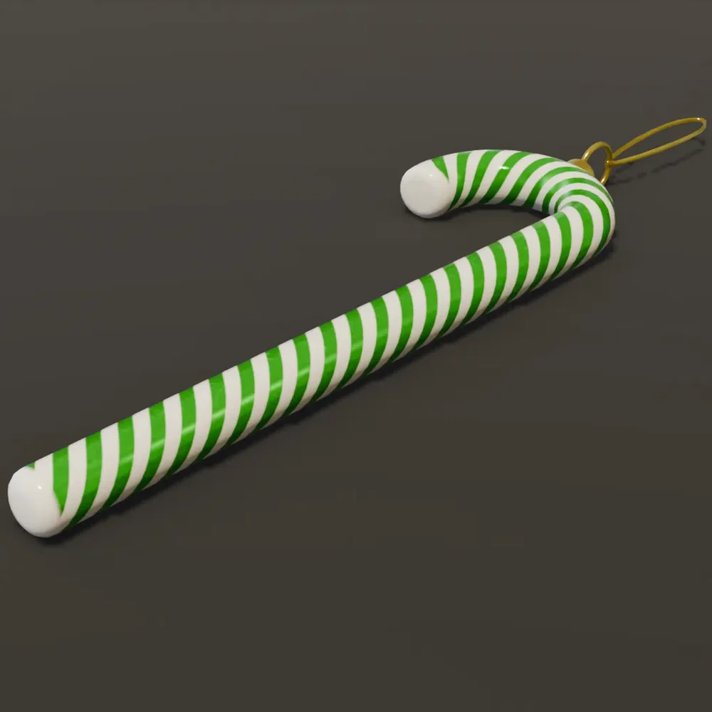 Christmas Candycane Green White