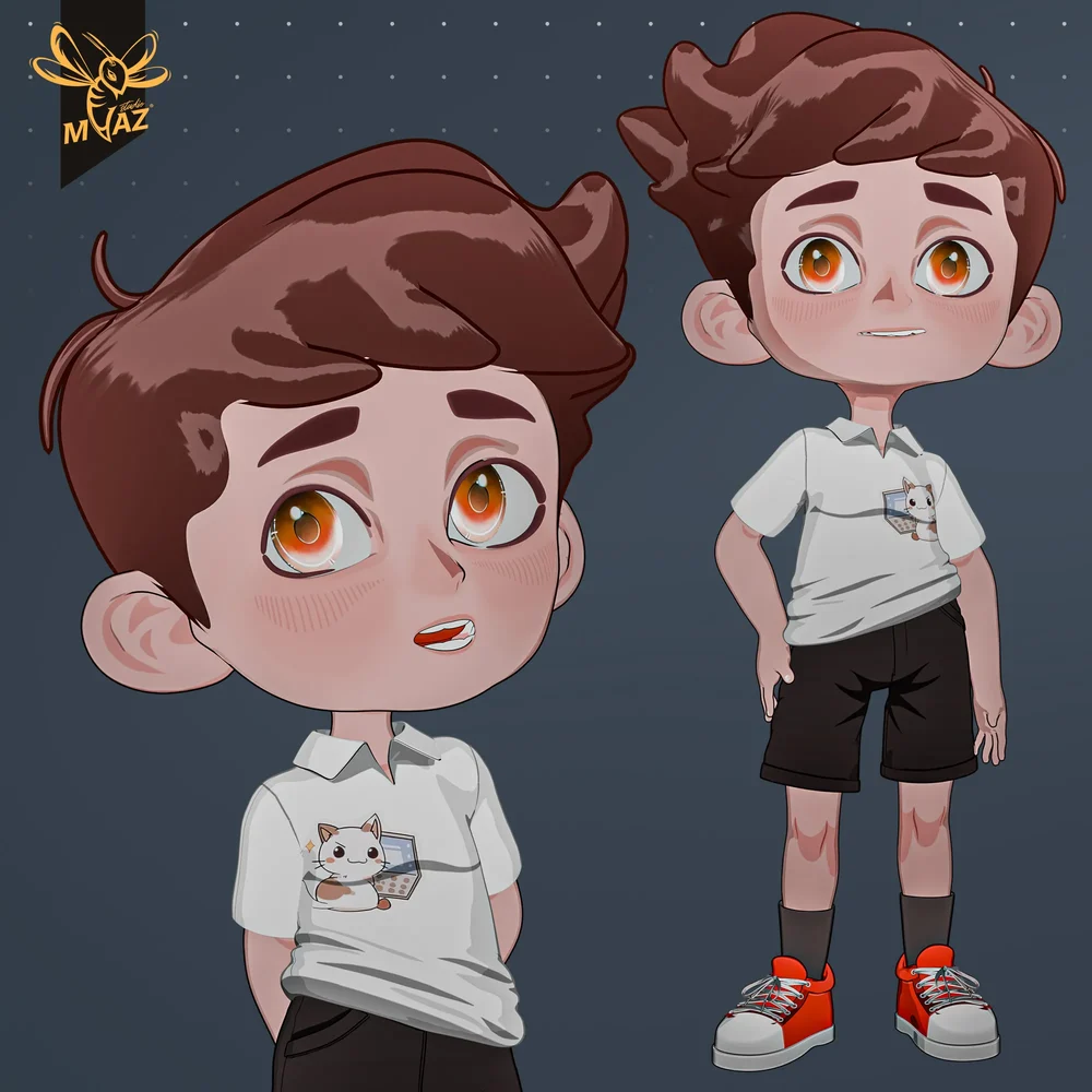 Stylized Fantasy Anime Boy Character