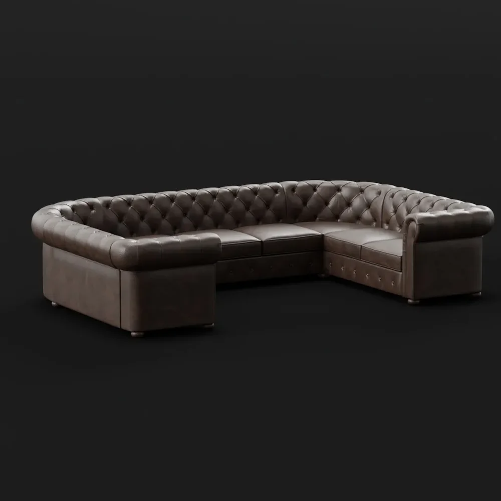 Chesterfield Leather Sectional Sofa