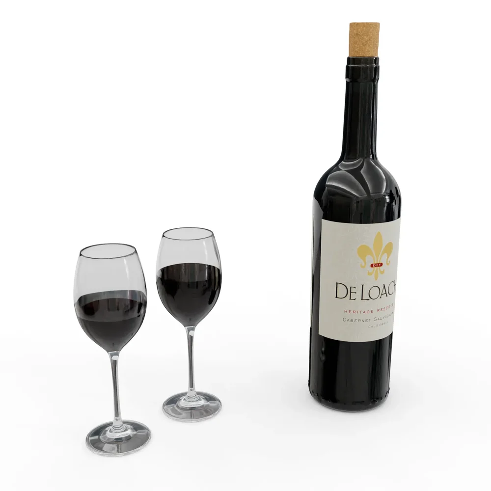 Wine Bottle With Glasses