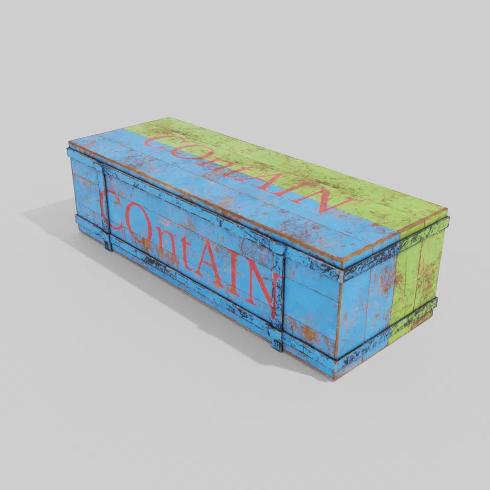 Wood Container Painted