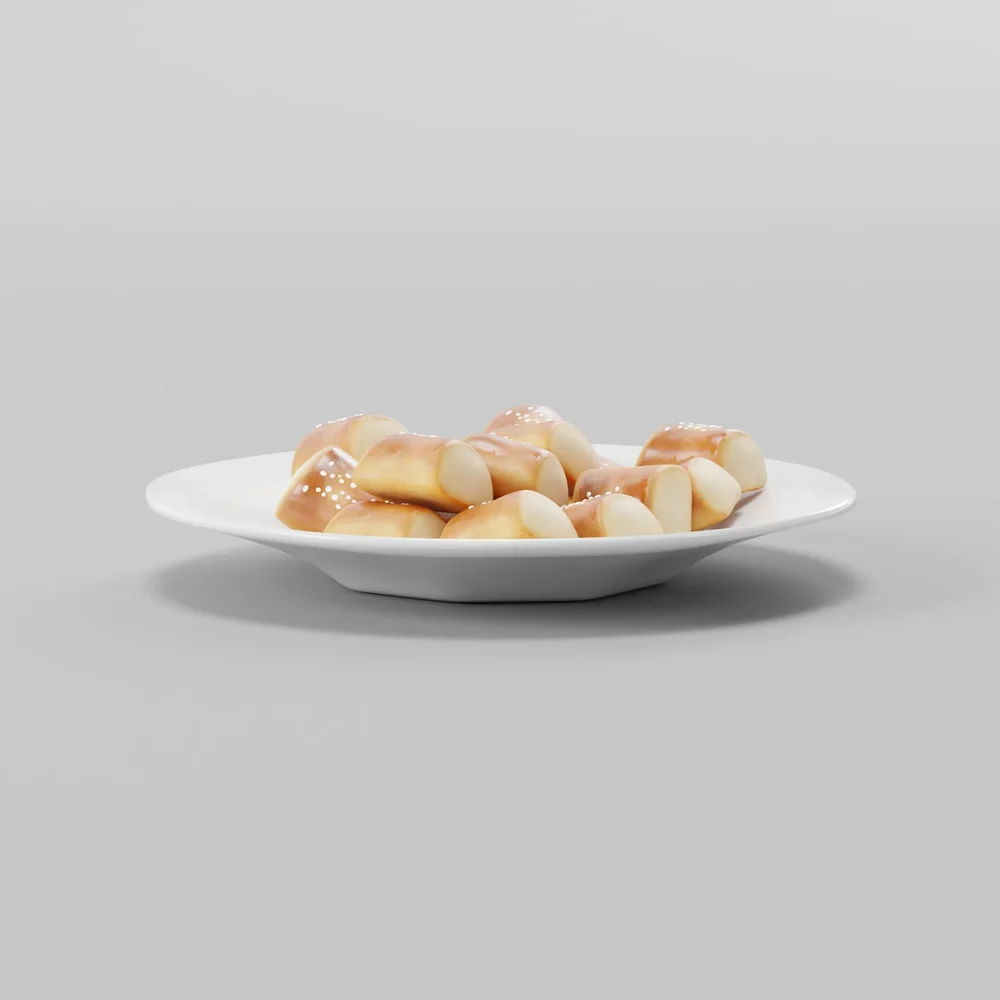 Realistic Pretzel Bites On A Plate