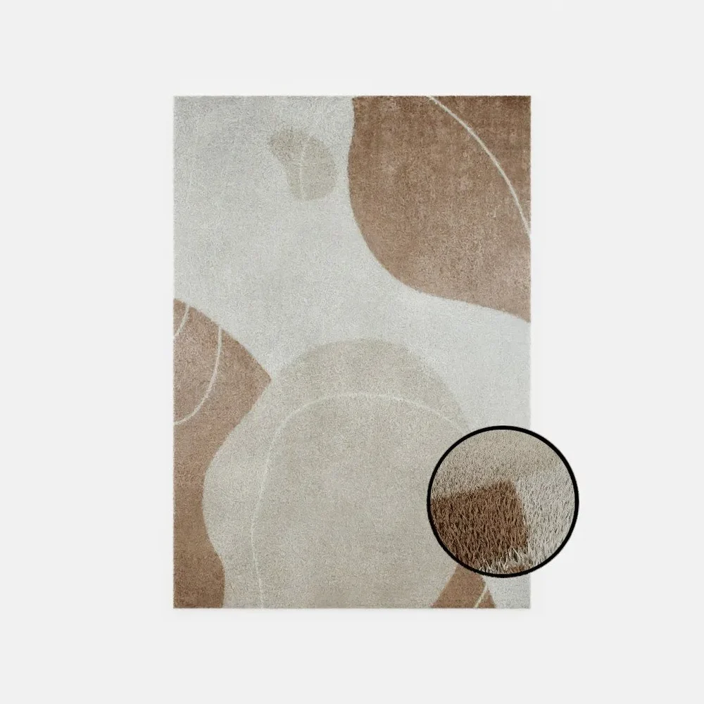 White And Beige Rug