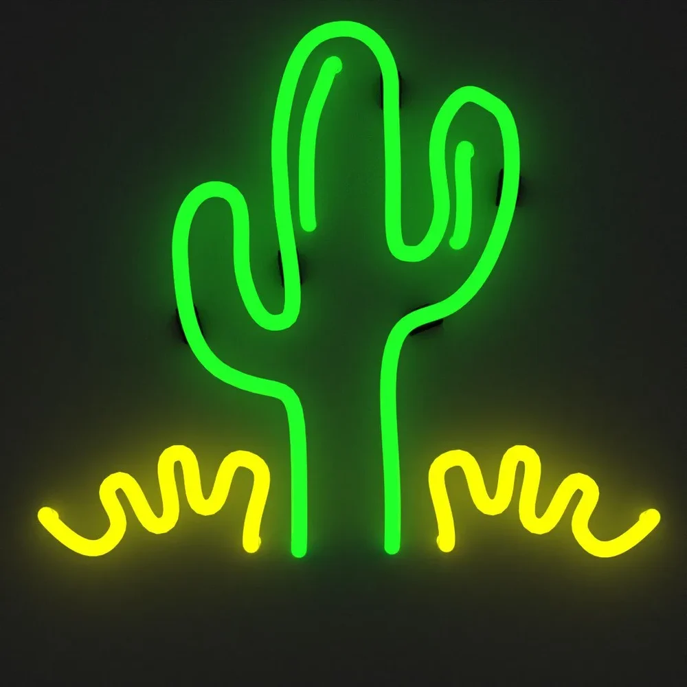 Green Cactus Neon Light Sign