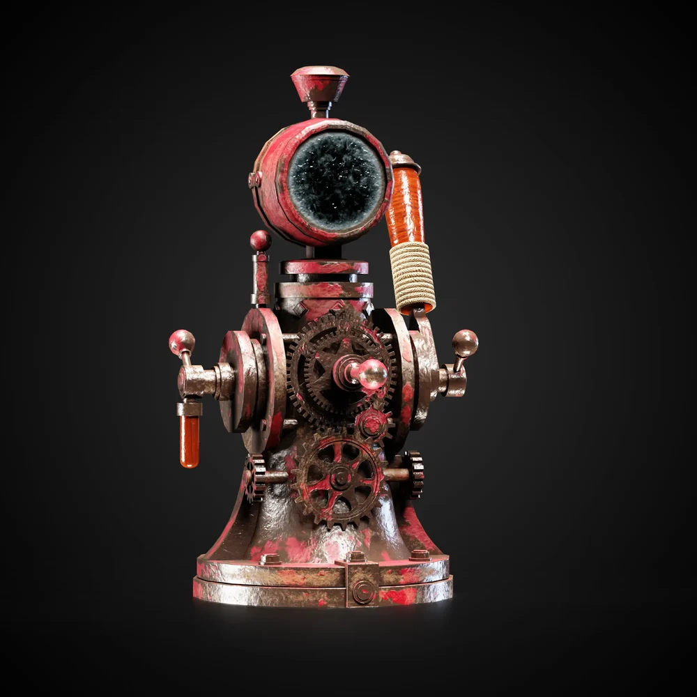 Mechanical Lever Game-Ready + 4k Textures | Blenderkit Series