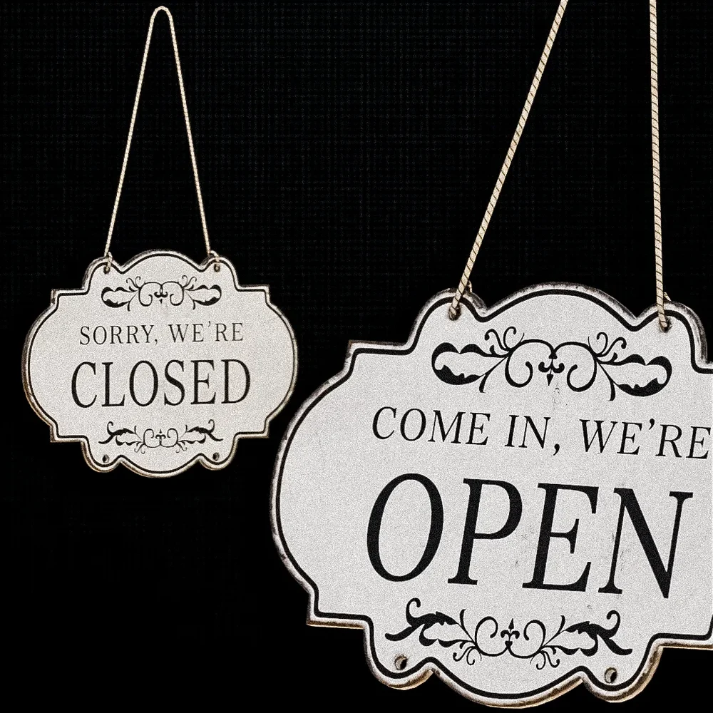 Vintage Hanging Sign - Open / Closed