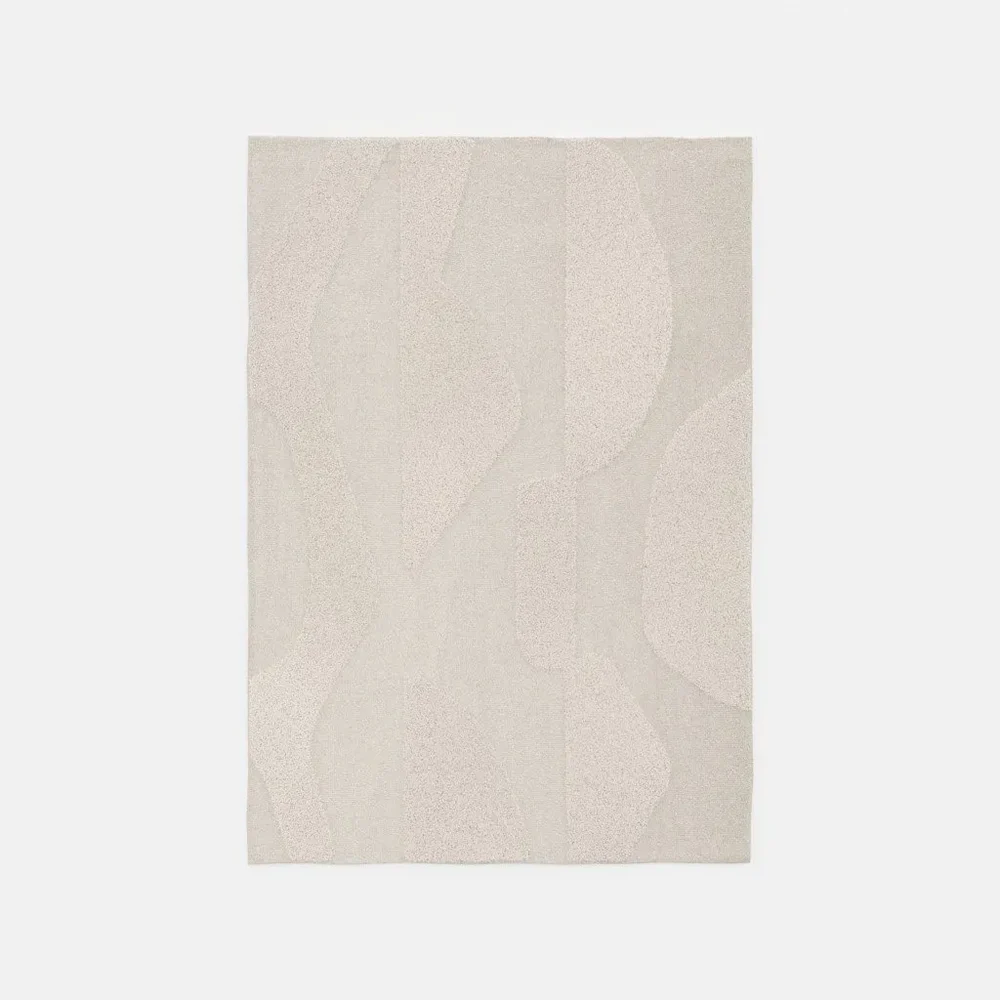 White And Rattan Rug
