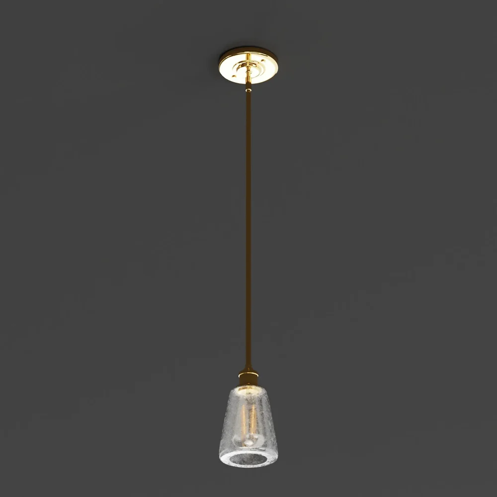 Glass Gold Cylindrical Pendant Light