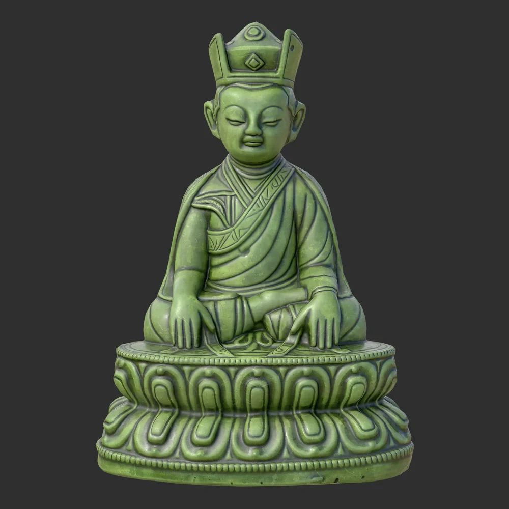 Tibetan Karmapa Lama Statue Jade