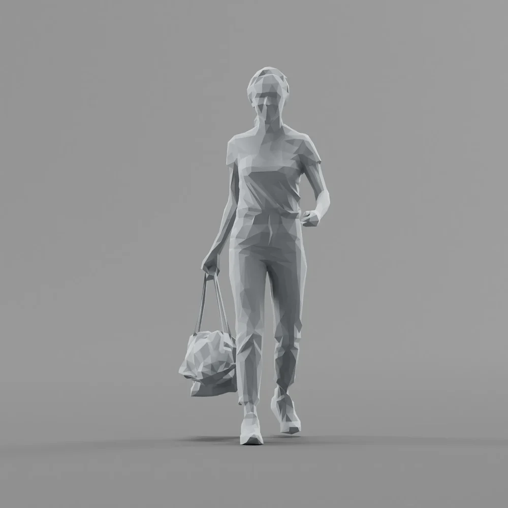 Lowpoly Female Walking