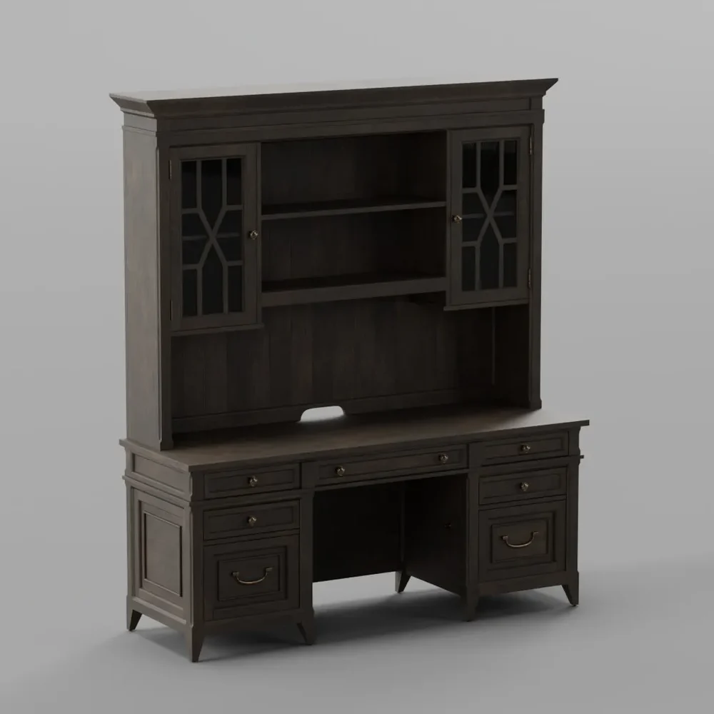 Classic Wooden Desk With Hutch