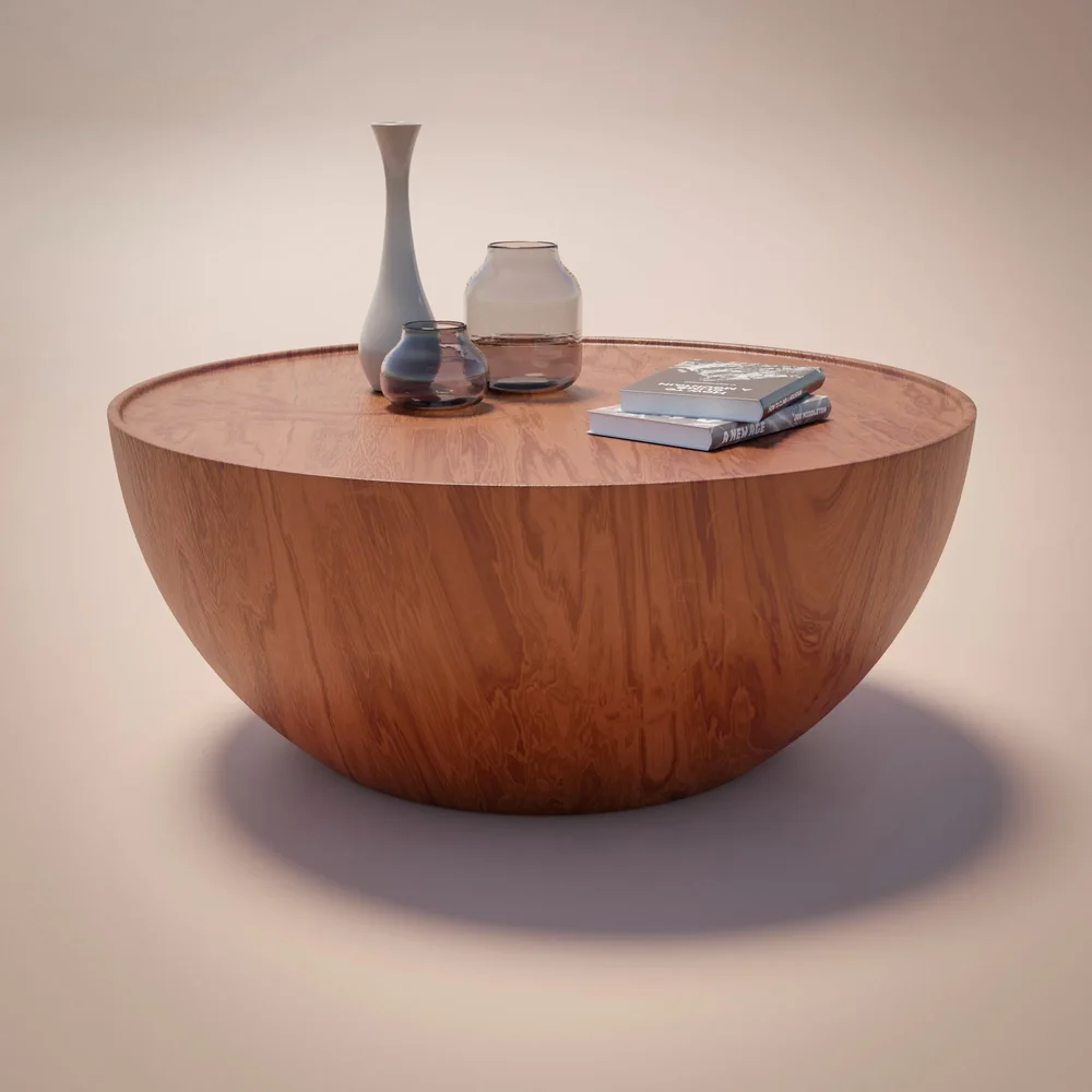 Wooden Sofa Side Table With Deco