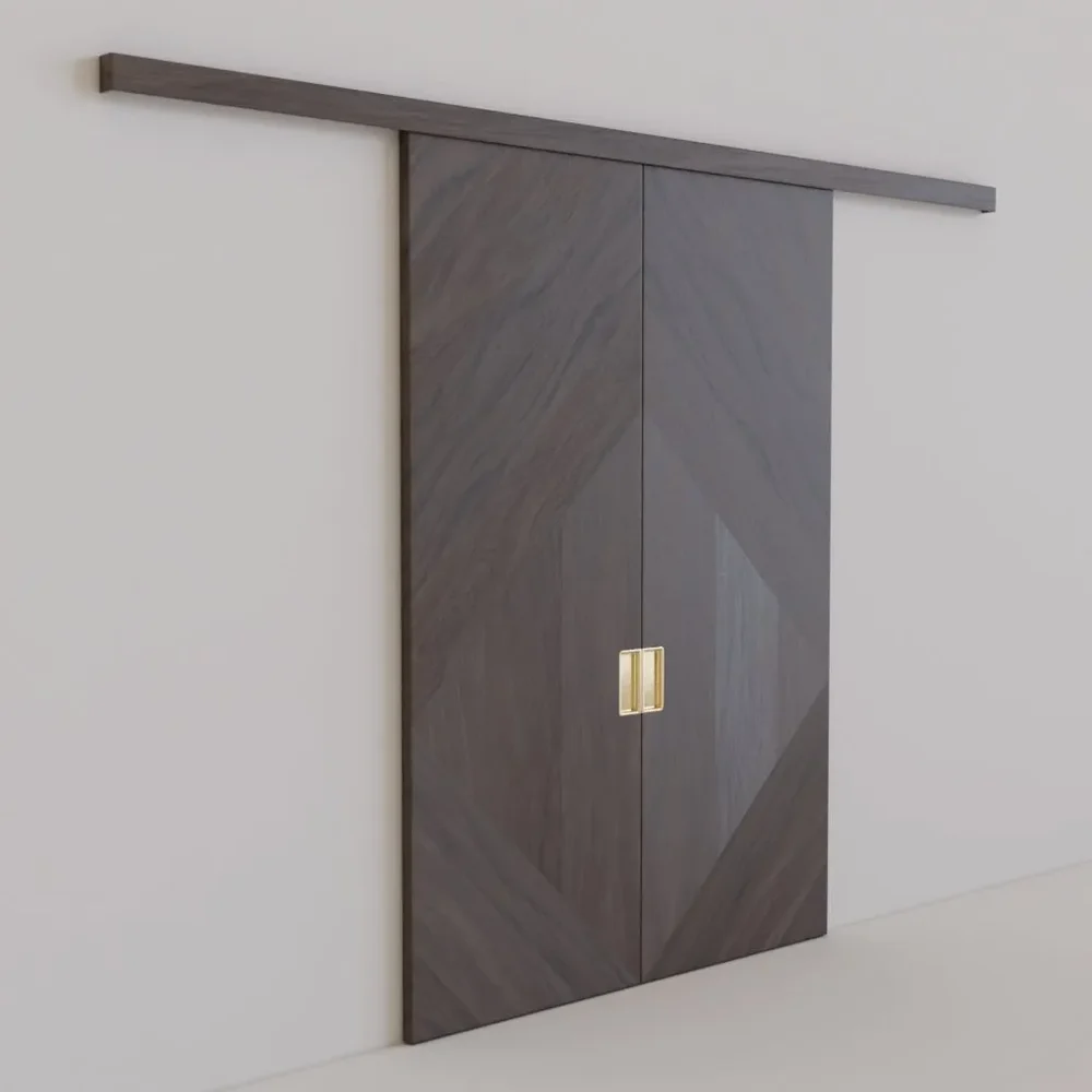 Large Walnut Sliding Door