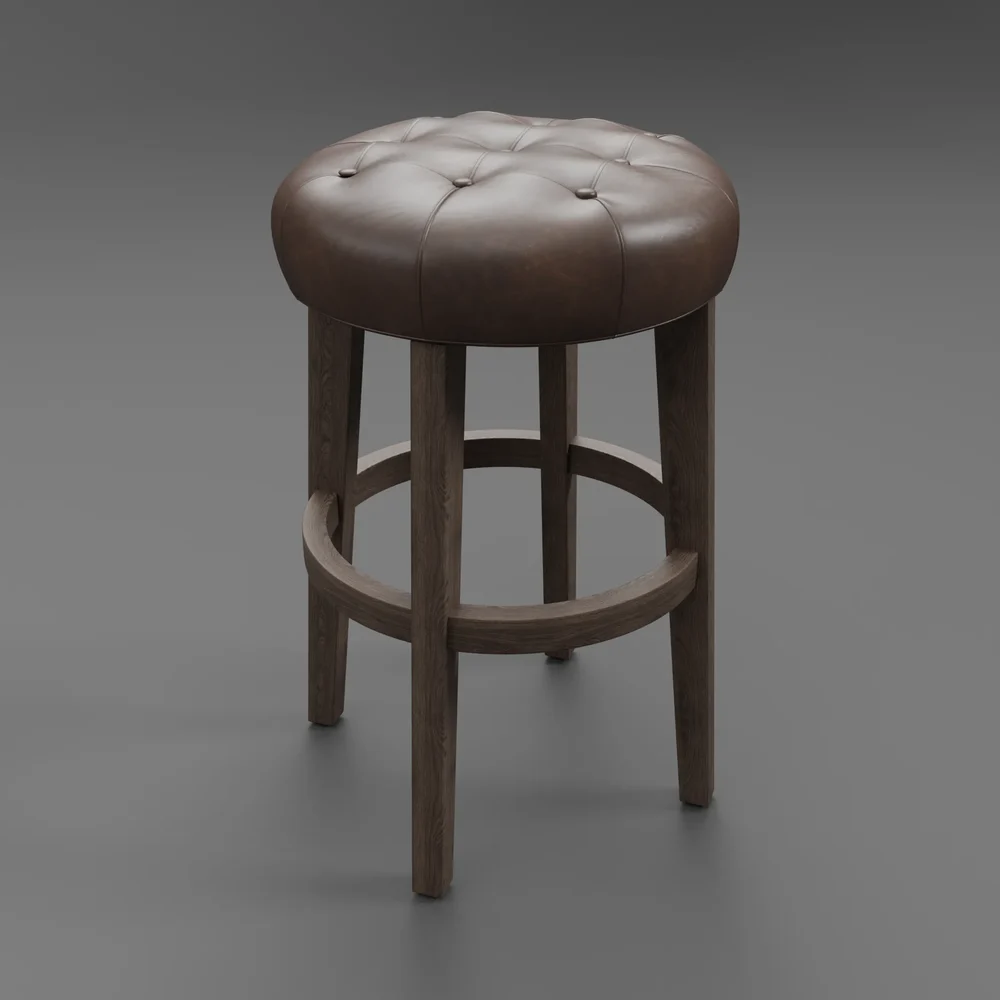 Bennett Backless Leather Stool
