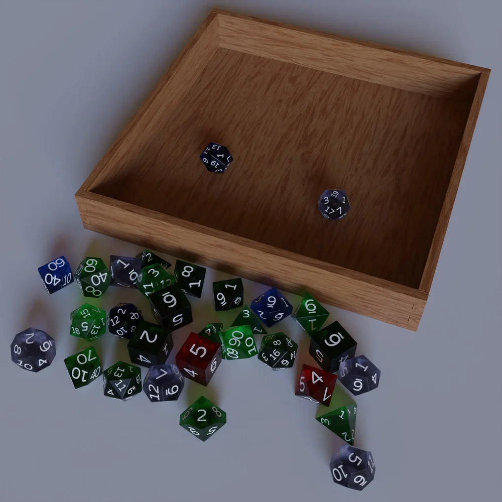 Gaming Dice With Rolling Tray