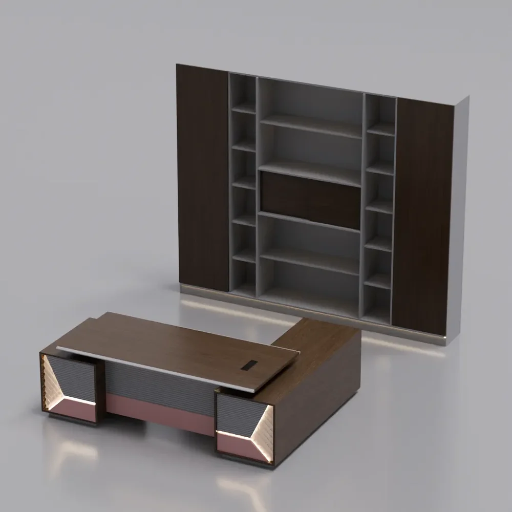 Executive Office Desk With Cabinet