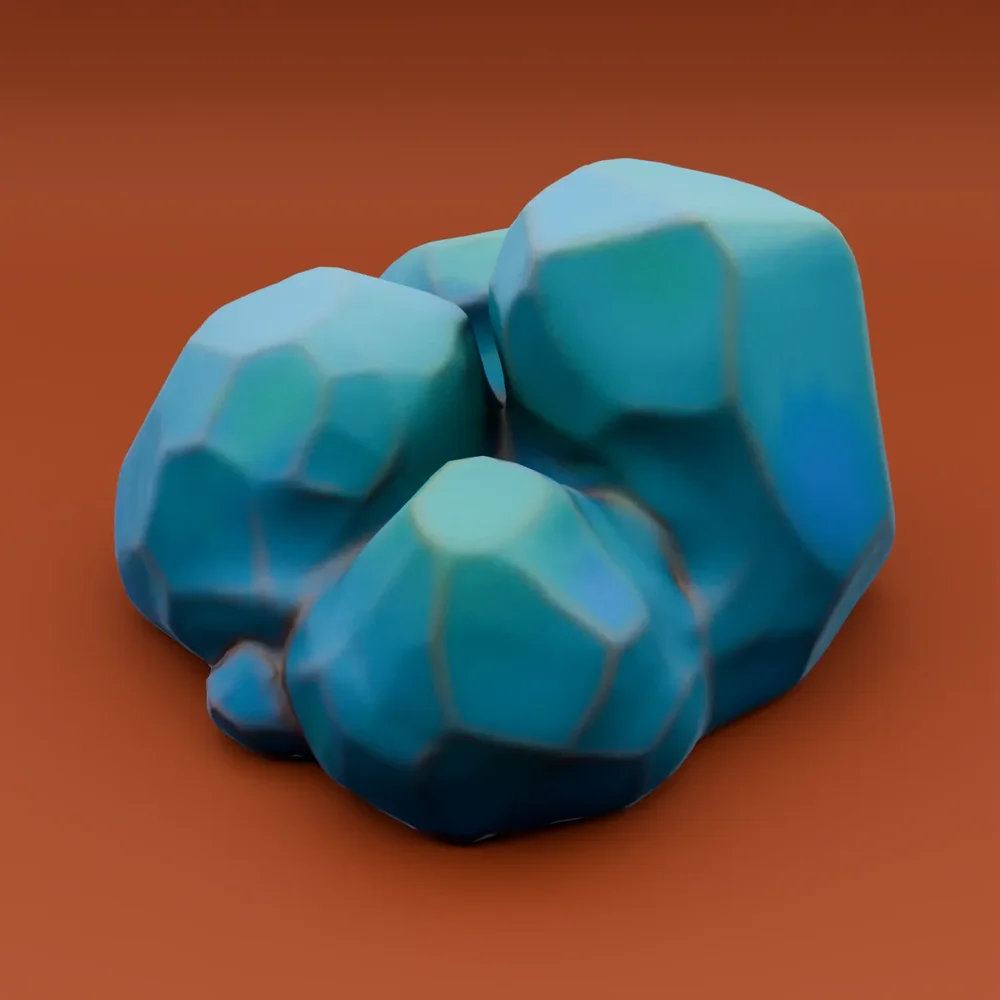 Stylized Rock Cluster-Turquoise