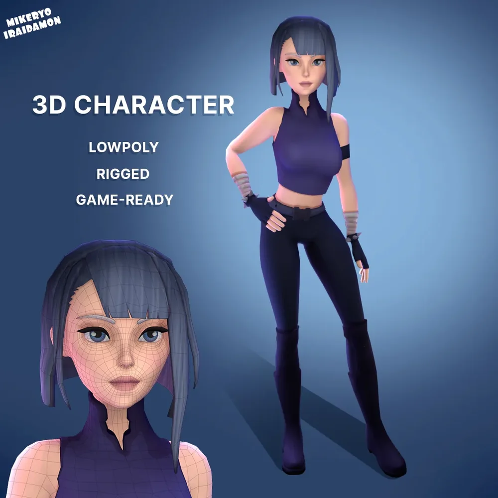Stylized Cyberpuk Anime Girl