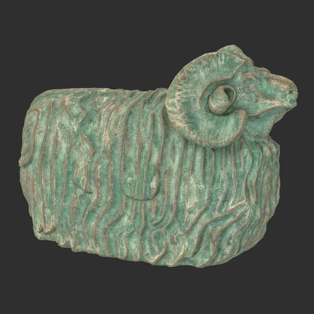 Garden Ram Oxydated Statue