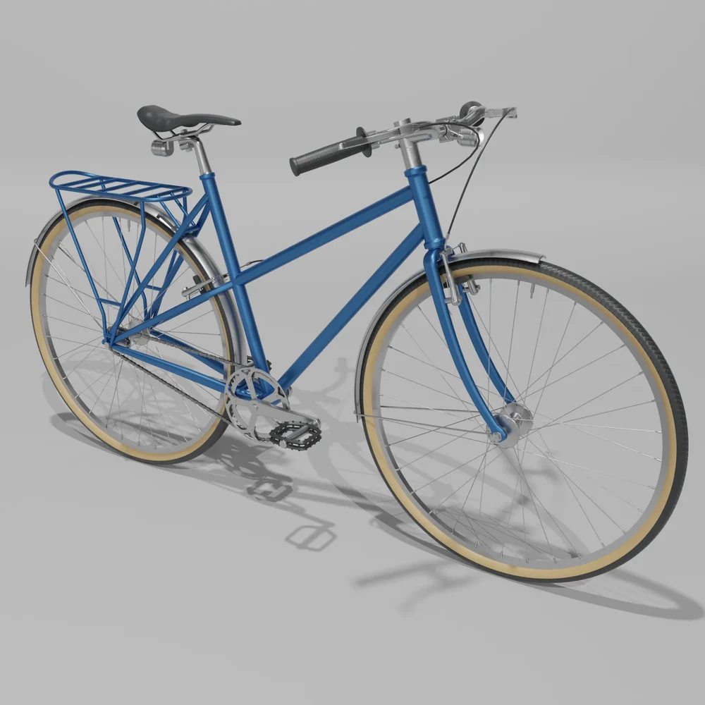 City Bike Model Only Blender Curves
