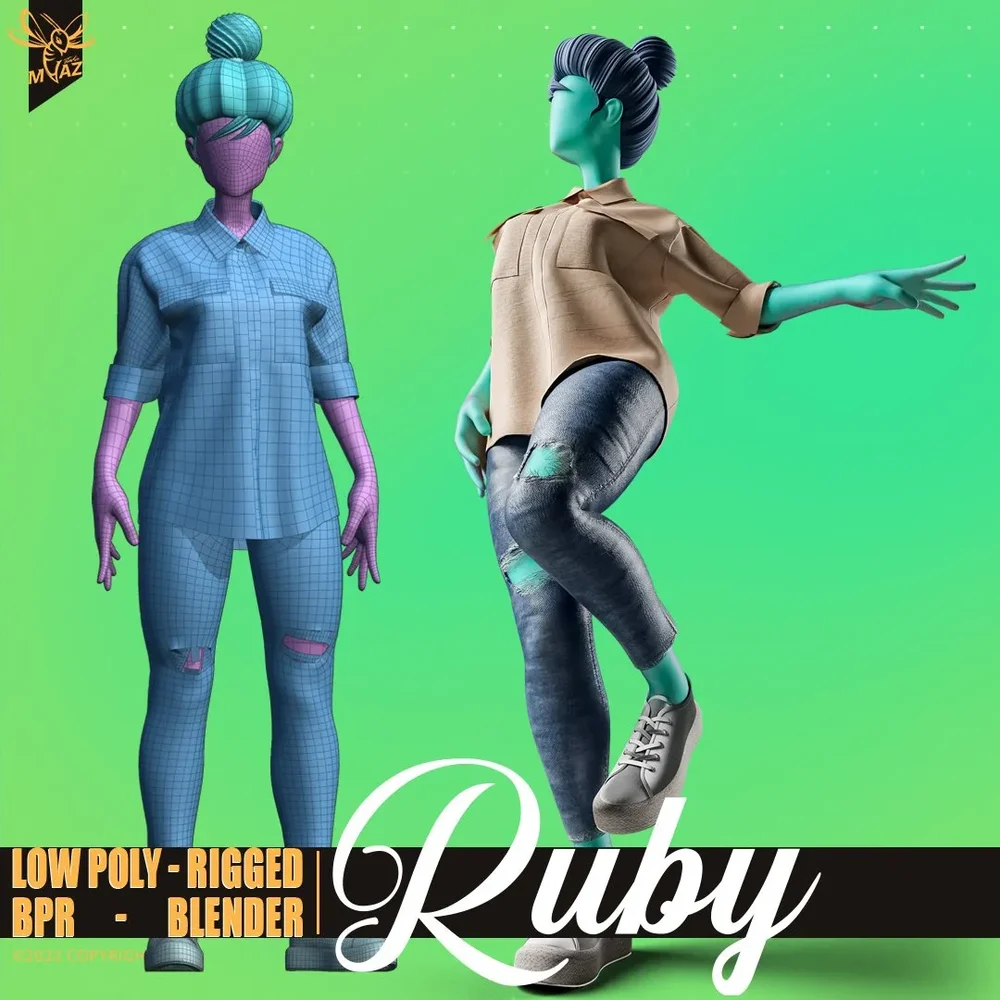 Stylized Motion Design Female Character