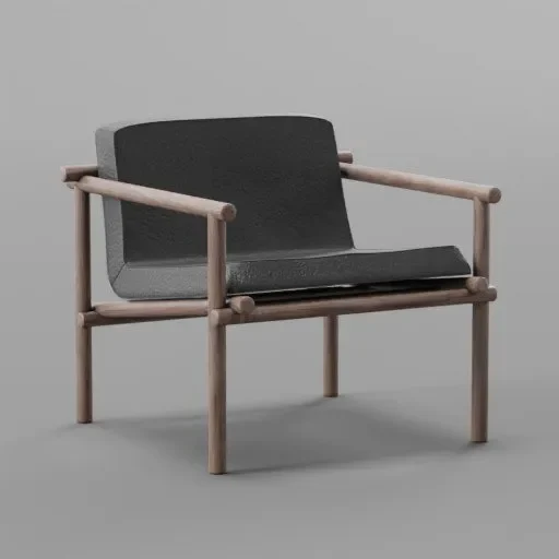Black Leather Small Chair