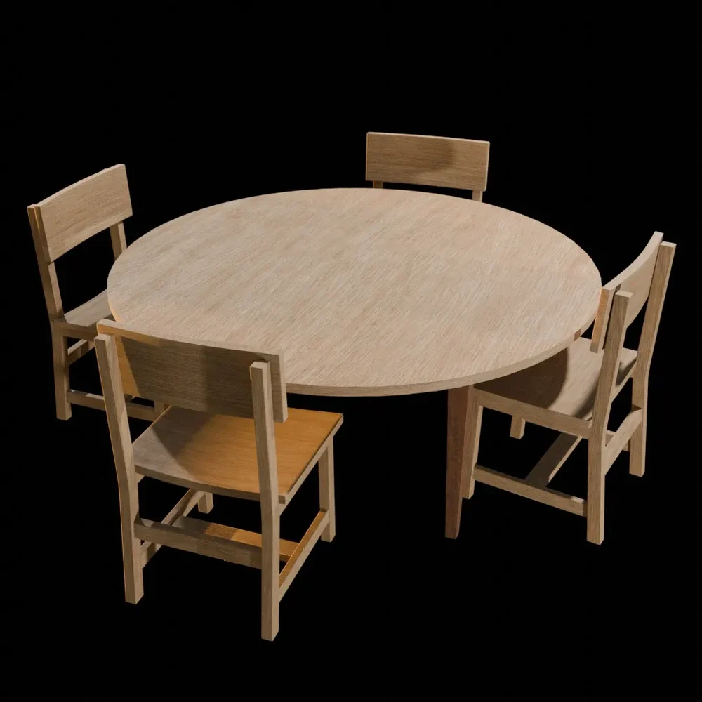 Library Wooden Table & Chair