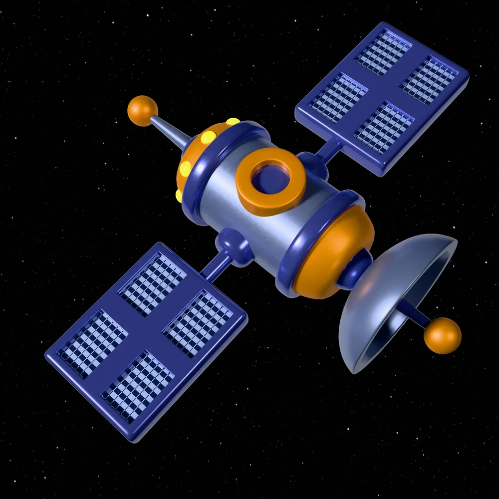 Stylized Cartoon Satellite