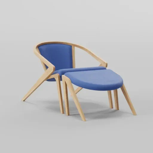 Solid Wood Lounge Chair With Armrests 60x85x60