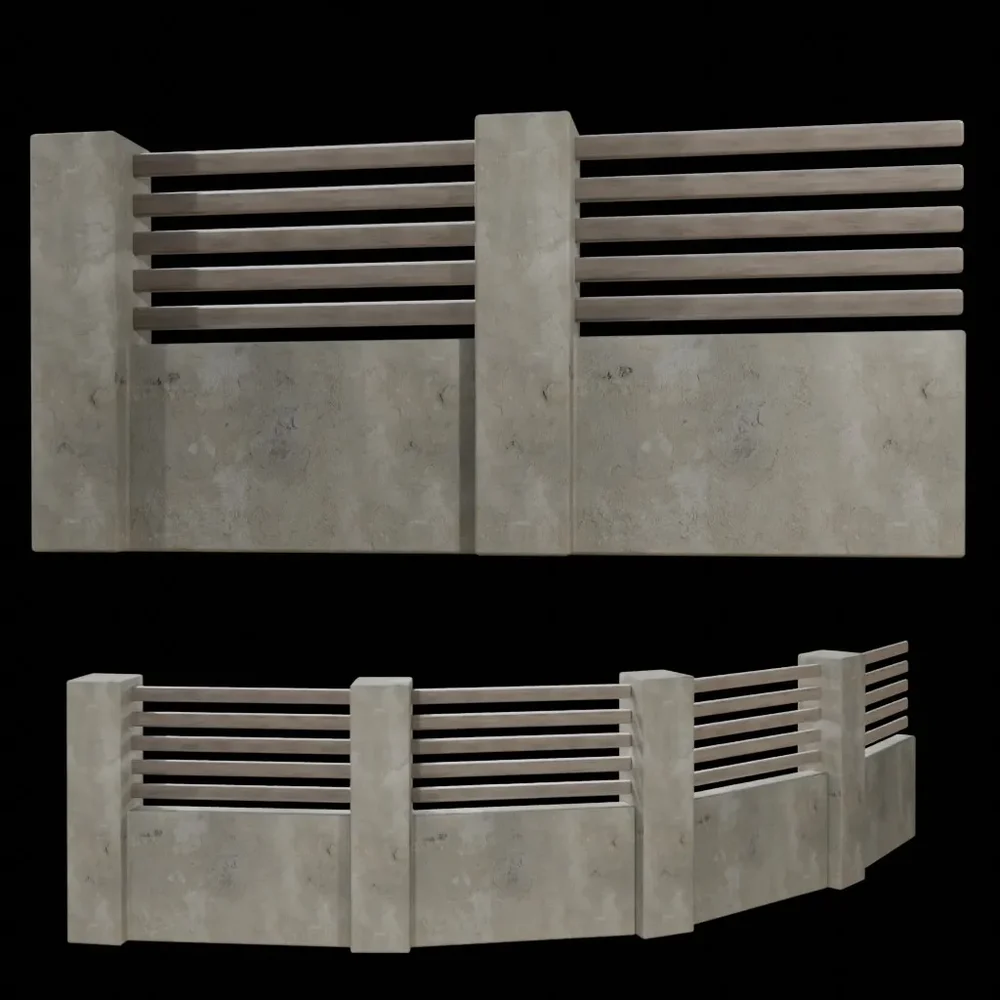 Modular Curved Concrete Fence