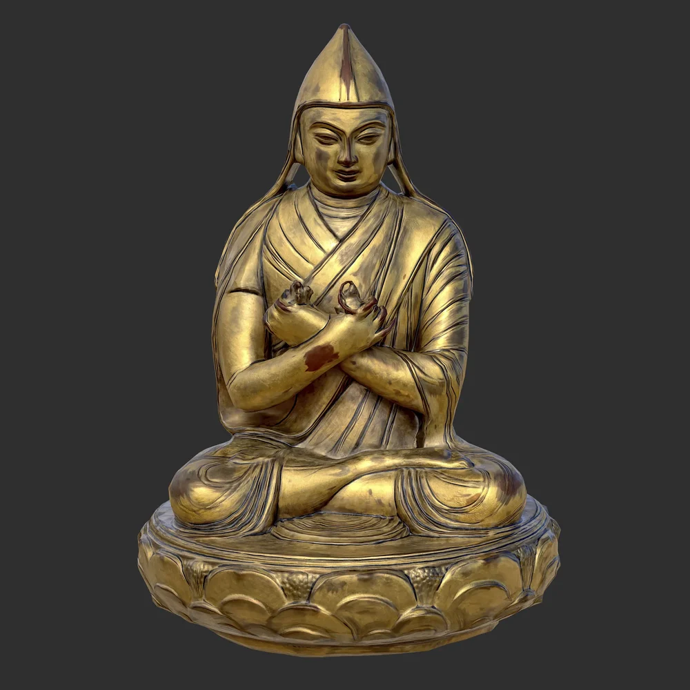 Je Tsongkhapa Statue Divine Gold
