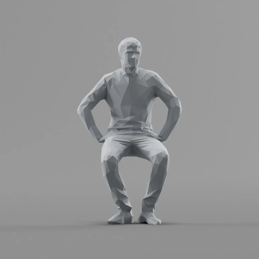 Lowpoly Male Sitting