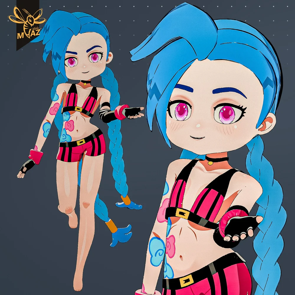 Jinx Arcane Chibi | League Of Legends